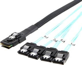 img 2 attached to CableCreation [5 Pack ] Mini SAS 36Pin (SFF-8087) Male To 4 SATA 7Pin Female Cable