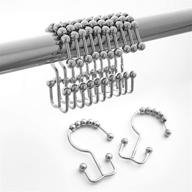 maytex rust-resistant chrome double roller glide shower curtain hooks - set of 12 logo