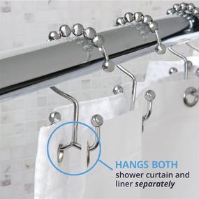 img 3 attached to Maytex Rust-Resistant Chrome Double Roller Glide Shower Curtain Hooks - Set of 12