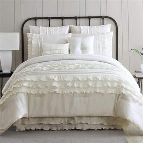 img 3 attached to Modern Threads Diana 8-Piece Embellished Comforter Set, Queen, Pearl White - Luxurious Bedding for a Sophisticated Queen's Retreat