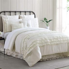 img 4 attached to Modern Threads Diana 8-Piece Embellished Comforter Set, Queen, Pearl White - Luxurious Bedding for a Sophisticated Queen's Retreat