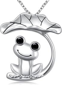 img 4 attached to 🐸 Sterling Silver Animal Necklaces for Women and Girls - Flyow Frog, Ladybug, Star, Camel, and Giraffe Pendant - Ideal Christmas Jewelry and Birthday Gifts