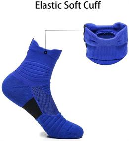 img 1 attached to Yoknatt Elite Basketball Socks - Calf High Cushioned Thick Hiking Socks - Athletic Crew Socks for Men, Women, and Boys