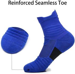 img 2 attached to Yoknatt Elite Basketball Socks - Calf High Cushioned Thick Hiking Socks - Athletic Crew Socks for Men, Women, and Boys