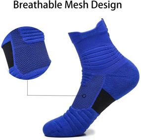 img 3 attached to Yoknatt Elite Basketball Socks - Calf High Cushioned Thick Hiking Socks - Athletic Crew Socks for Men, Women, and Boys