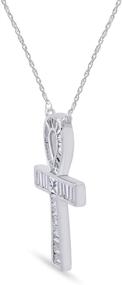 img 3 attached to 🔱 Elegant Egyptian Ankh Baguette CZ Cross Pendant Necklace in 925 Sterling Silver