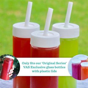 img 2 attached to 🥤 Enhance Your Juicing Experience with All About Juicing Straw Lids for VAS Exclusive Glass Water Bottles