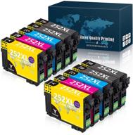 🖨️ cost-effective epson 252xl ink cartridge replacement (10 packs) for wf-3640, wf-3620, wf-7110, wf-7710, wf-7720 printer logo