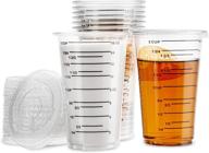 🔬 16 oz disposable measuring cup with lid - ideal for resin mixing, paint & chemicals, and cooking & baking - clear plastic - includes 24 cups with lids logo