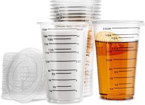 img 4 attached to 🔬 16 Oz Disposable Measuring Cup with Lid - Ideal for Resin Mixing, Paint & Chemicals, and Cooking & Baking - Clear Plastic - Includes 24 Cups with Lids