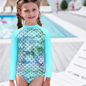 img 1 attached to 👙 Premium Girls Two Piece Rash Guard Swimsuits Set with UPF 50+ Sun Protection - Kids Sunsuits Swimwear Set