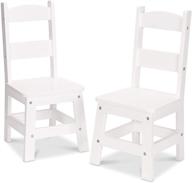 🪑 white playroom furniture set of 2 - melissa & doug wooden chairs logo