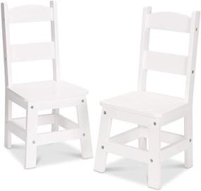 img 4 attached to 🪑 White Playroom Furniture Set of 2 - Melissa & Doug Wooden Chairs
