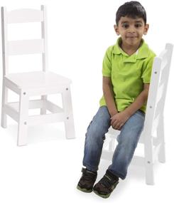 img 2 attached to 🪑 White Playroom Furniture Set of 2 - Melissa & Doug Wooden Chairs