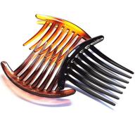 🎀 set of 6 women's french twist combs: plastic side hair comb with seven tooth (3 colors, 2pcs of each) logo