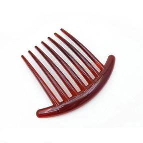 img 2 attached to 🎀 Set of 6 Women's French Twist Combs: Plastic Side Hair Comb with Seven Tooth (3 Colors, 2pcs of Each)