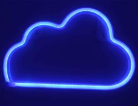 img 4 attached to 🌙 AUSAYE Blue Cloud Night Light Neon Sign LED Lamp - USB Operated Wall Decor for Home, Kids Room, Living Room, Bar - Ideal for Christmas, Wedding, Party Décor