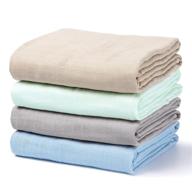 🏻 momcozy muslin swaddle blankets: soft silky baby blankets for boys & girls - 4-pack 70% bamboo & 30% organic cotton, unisex design - 47x47 inches logo