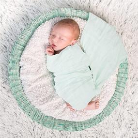 img 2 attached to 🏻 Momcozy Muslin Swaddle Blankets: Soft Silky Baby Blankets for Boys & Girls - 4-Pack 70% Bamboo & 30% Organic Cotton, Unisex Design - 47x47 inches