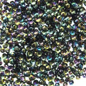 img 2 attached to Sequins Black Metallic Rainbow Medium Sewing