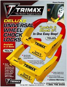 img 2 attached to Trimax TCL75 Deluxe Universal Wheel Chock Lock - High Security Anti-Theft Device in Yellow/Red