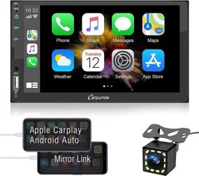 img 4 attached to 🚗 7-Inch Touchscreen Double Din Car Stereo with Apple Carplay & Android Auto, Bluetooth, Mirror Link, Backup Camera, USB/TF/AUX Port, A/V Input, Steering Wheel Control, FM/AM Radio