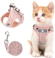 🐾 adjustable cat and small dog vest harness for walking, reflective strap cat vest harness, all weather mesh step-in harness for small cats (pink-pattern, size s) logo