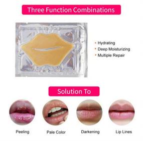 img 2 attached to 💋 30-Piece 24K Gold Crystal Lip Masks - Hydrating Lip Plumper, Collagen Nourishing, Care Gel Pads for Removing Dead Skin, Anti-Chapped & Anti-Aging Lip Patches