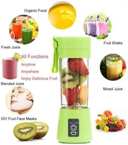 img 3 attached to 🥤 Green Portable Smoothie Blender and Juicer Cup - Personal Size Handheld Fruit Machine for Shakes and Ice Blending at Home