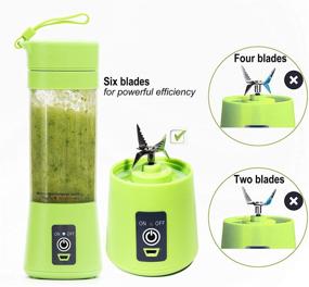 img 2 attached to 🥤 Green Portable Smoothie Blender and Juicer Cup - Personal Size Handheld Fruit Machine for Shakes and Ice Blending at Home