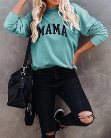 img 2 attached to LEEDYA Women's Long Sleeve Mama Graphic 👩 Shirts: Comfy Casual Crewneck Sweatshirt for Stylish Moms