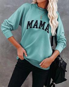 img 1 attached to LEEDYA Women's Long Sleeve Mama Graphic 👩 Shirts: Comfy Casual Crewneck Sweatshirt for Stylish Moms