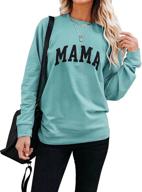 leedya women's long sleeve mama graphic 👩 shirts: comfy casual crewneck sweatshirt for stylish moms logo