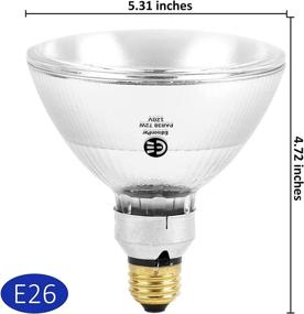 img 1 attached to 🔆 Halogen PAR38 Flood Light Bulbs - 72W Warm White E26 Base - Pack of 6 Eco Dimmable Halogen Lamps - Outdoor Spotlight Bulbs - 90W Halogen PAR38 Light Bulbs