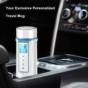 img 3 attached to Premium 24V/12V Car Universal Electric Heating Travel Mug with Adjustable Temperature, Leakproof Stainless Steel Vacuum Cup, TDS Detection, and 8H Heat Preservation