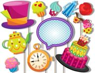 🎩 unleash the whimsy: birthday galore the mad hatter tea party photo booth props kit - 20 pack amusing camera props - ready to capture memorable moments logo