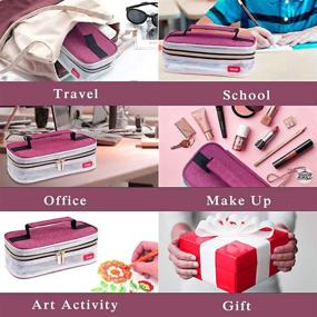 img 3 attached to 🖋️ Rosy Orrini Pencil Case - Large Capacity Pen Bag & Organizer Pouch, Ideal for Students, Women, Men, School, Office Supplies, Makeup Stationery Desk Organizer