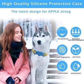 img 1 attached to Apple Airtag Dog Collar 2 Pack - Protective Cases with Airtag Holder for Pets and Kids