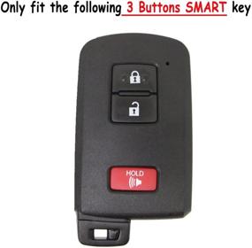 img 3 attached to Alegender Qty(2) 3 Buttons Smart Key Fobs Remote Covers Case Holder Glove Skin For 2016 2017 Toyota Tacoma Land Cruise Rav4 HV Prius V