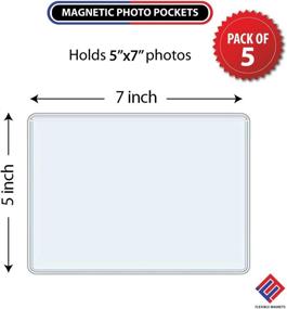 img 3 attached to Magnetic Photo Holders for Refrigerator - Magnetic Picture Frames for Fridge - White Magnetic Photo Pockets - Holds 5x7 Pictures (Pack of 5)