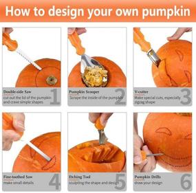 img 3 attached to 🎃 Elefama Halloween Pumpkin Carving Kit - 13PCS Professional Stainless Steel Pumpkin Carving Tools Set for Adults & Kids - Heavy Duty Pumpkin Carving Knife Set - Sculpting Jack-O-Lantern - Pumpkin Carver Kit