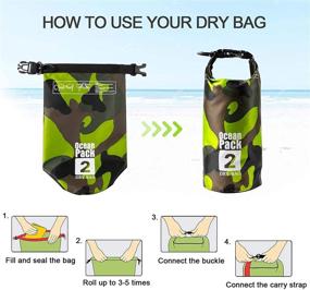 img 1 attached to 🌊 Diloco Waterproof Bag Set - 2L+20L Dry Bag with Ear Plugs for Camping, Swimming, Boating, Kayaking - Ideal for Outdoor Activities