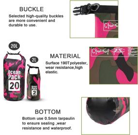 img 3 attached to 🌊 Diloco Waterproof Bag Set - 2L+20L Dry Bag with Ear Plugs for Camping, Swimming, Boating, Kayaking - Ideal for Outdoor Activities
