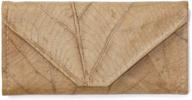 🌿 stylish leaf leather clutch wallet: vegan purse with card slots, coin pocket - perfect for women logo