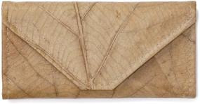 img 4 attached to 🌿 Stylish Leaf Leather Clutch Wallet: Vegan Purse with Card Slots, Coin Pocket - Perfect for Women