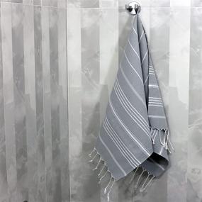 img 2 attached to 🛁 Turkish Hand Towel Set of 4 in Silver Gray - Ideal for Decorative Bathroom