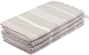 img 4 attached to 🛁 Turkish Hand Towel Set of 4 in Silver Gray - Ideal for Decorative Bathroom
