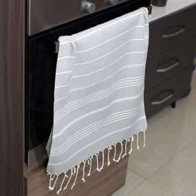 img 1 attached to 🛁 Turkish Hand Towel Set of 4 in Silver Gray - Ideal for Decorative Bathroom