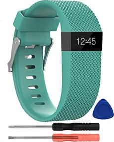 img 4 attached to 👑 KingAcc Soft Silicone Replacement Bands for Fitbit Charge HR - Stylish and Comfortable Fitness Wristband with Metal Buckle Strap for Women and Men - Available in Multiple Sizes