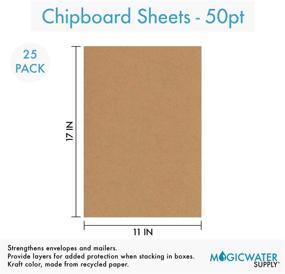 img 3 attached to 📏 Premium 11 x 17 inch Chipboard Sheets - 50pt (Point) Heavyweight Brown Kraft Cardboard for Scrapbooking, Picture Frame Backing, and Crafts (.050 Caliper Thick) Paper Board by MagicWater Supply